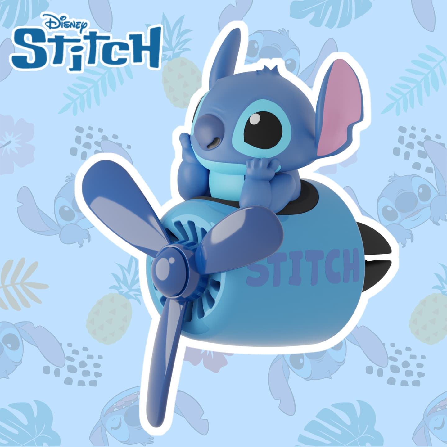 Stitch Car Air Freshener Vent Clip Fan Rotating Ornament Perfume Car Accessories Stitch Decor