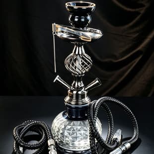 Cross-Border Factory Direct Supply Arabic Water Pipe 2-Hose Vintage Arabic Style SHISHA Large Capacity Glass