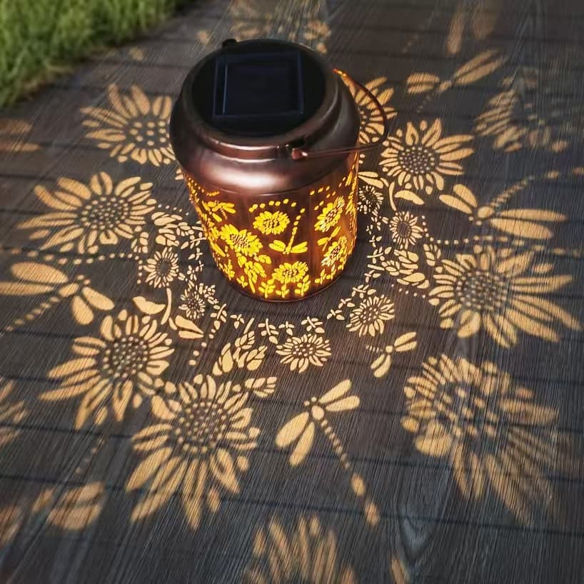 Cross-border new solar iron sunflower lamp outdoor garden lamp lighting solar hot air balloon lawn lamp