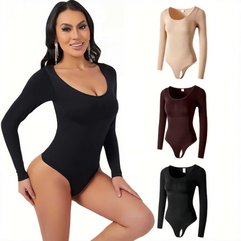 Cross-border long-sleeved body-shaping bodysuit for women, waist-cinching corset, body-shaping garment, seamless tummy-tightening butt-lifting corset
