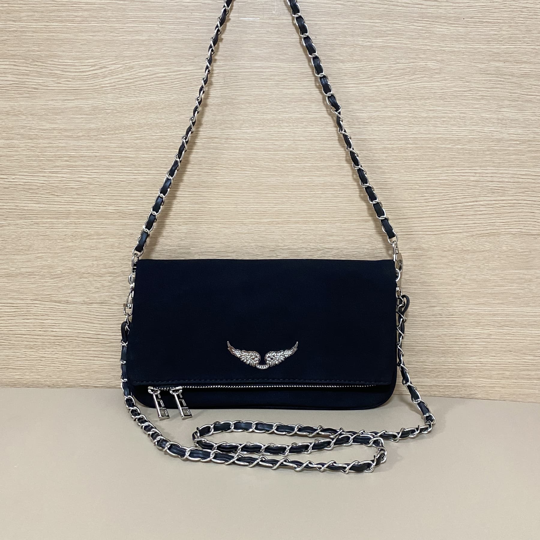 New Retro Envelope Shoulder Bag Black PU Fashion Women's Crossbody Bag Luxury Design Chain Small Square Bag