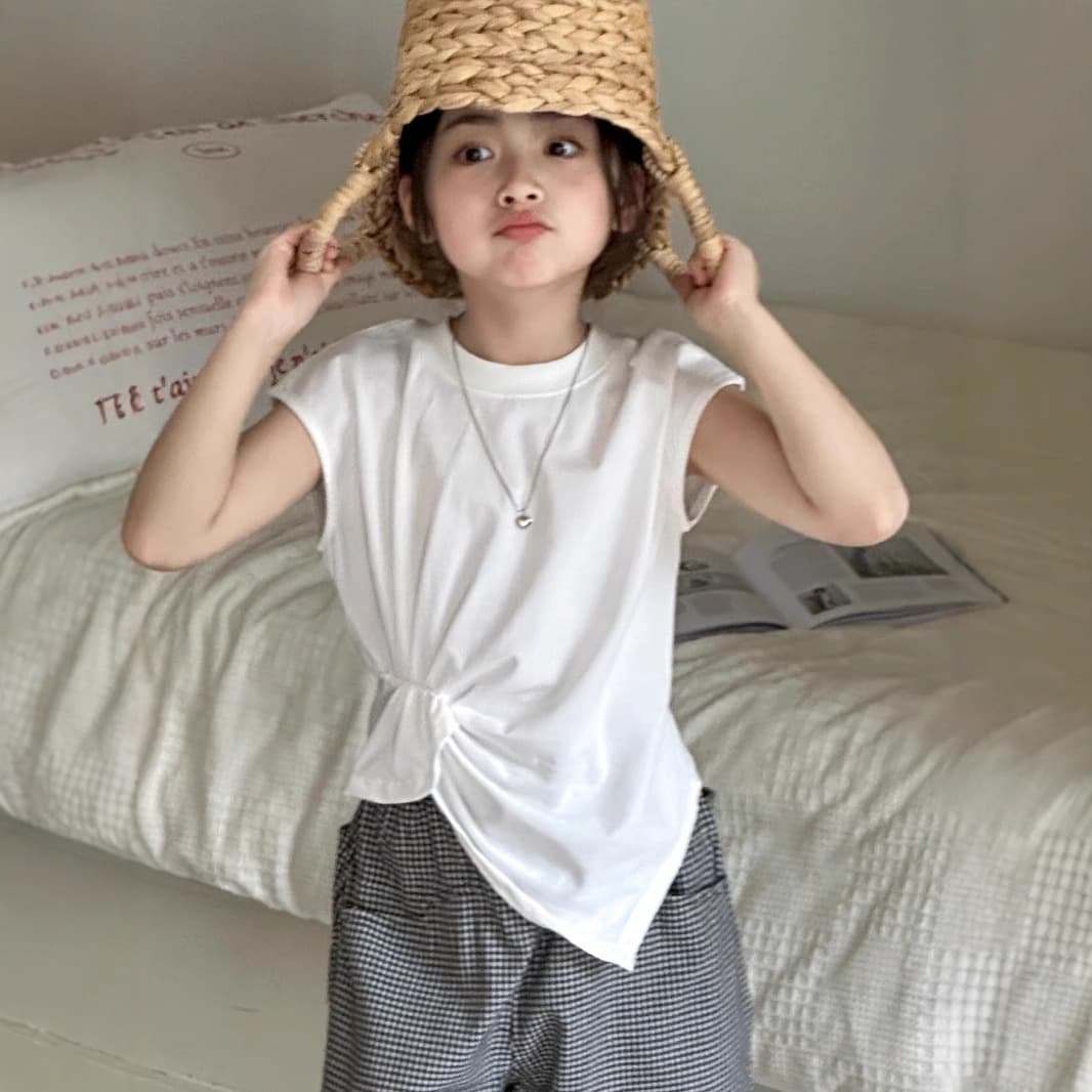 Xiaohongyu Girls Short Sleeve T-Shirt 2026 Summer New Youth Girls Family Matching Irregular Hem Top