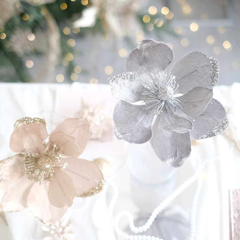 Christmas Decoration Flowers Christmas Tree Hanging Ornaments Felt Design Simulated Magnolia Christmas Flower Series Floral Art