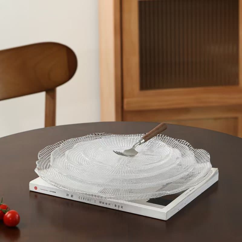 Pashachi Minimalist Series Simple Fruit Plate Creative Crystal Glass Coffee Table Snack Fruit Plate Ornament Wholesale