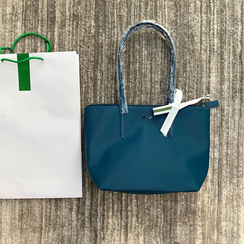 Small Horizontal French Fashion Crocodile PVC Shopping Bag Shoulder Handbag Tote Dumpling Bag Waterproof Backpack Large