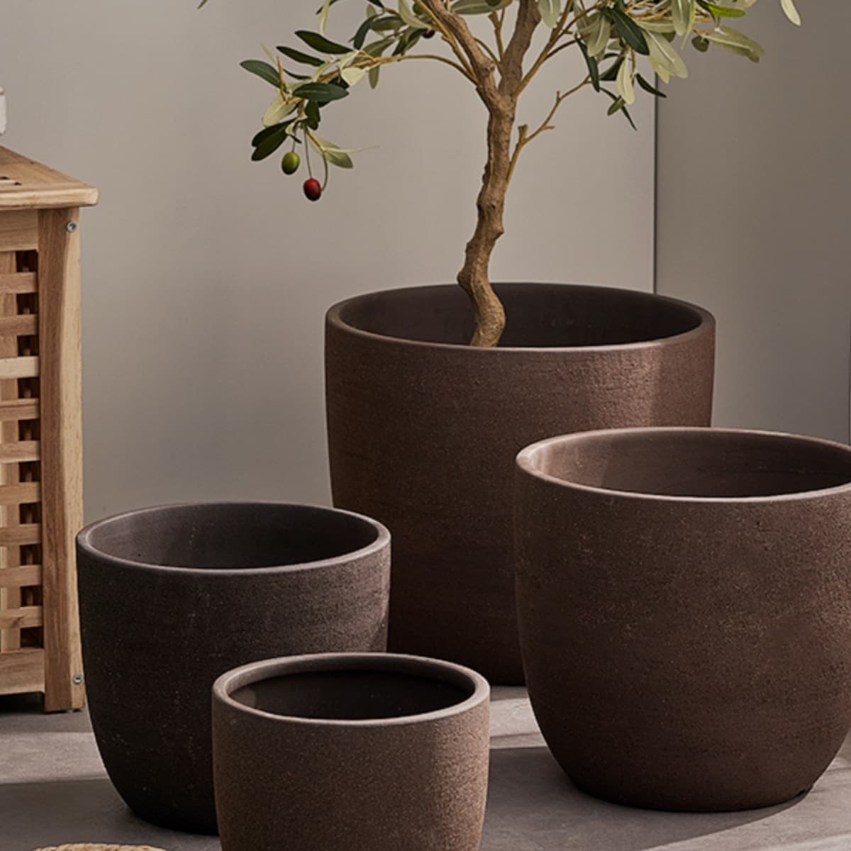Large Purple Clay Breathable Flower Pot for Green Plants, Outdoor Courtyard Garden Living Room, Wide Mouth Coarse Pottery Jar
