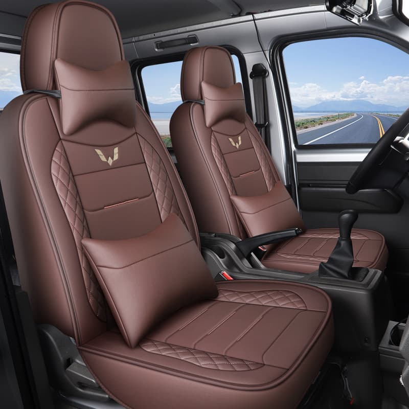 Full Coverage Car Seat Covers for Wuling Rongguang Small Truck Single/Double Row - All-Season Leather Seat Cushions