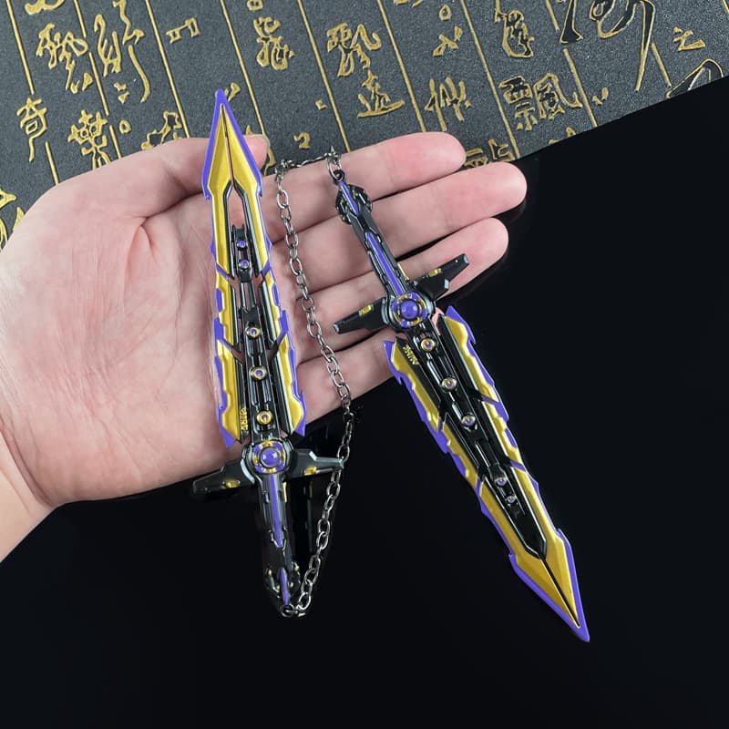 VALORANT Merchandise Suishuizong Black Wave Blade Dual Blades Metal Weapon Model Alloy Weapon