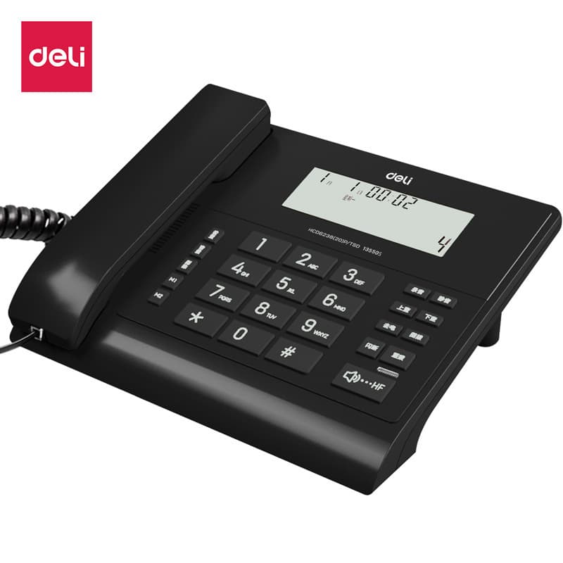 Deli 13550S Telephone for Home, Luxury Wired Fixed Dialing with Elderly Recording and Multi-function Office Use
