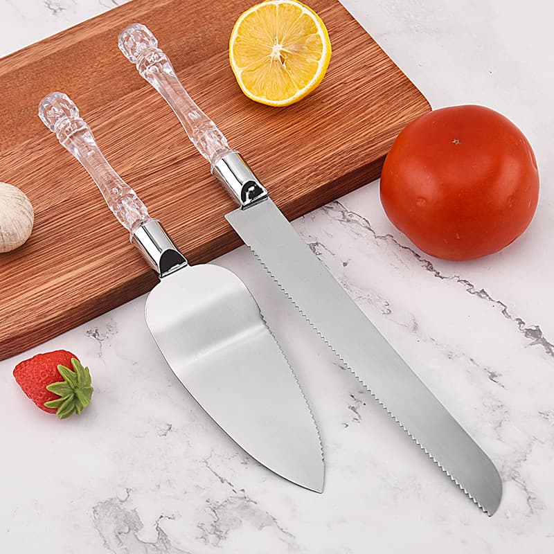Stainless Steel Serrated Bread Knife and Cake Slice Set for Crumb-Free Cutting, Specialized for Toast and Baking