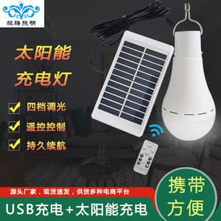 Solar Rechargeable Emergency Light, USB Rechargeable Home Light, Outdoor Camping Street Stall Light, Wireless Remote Control Night Light