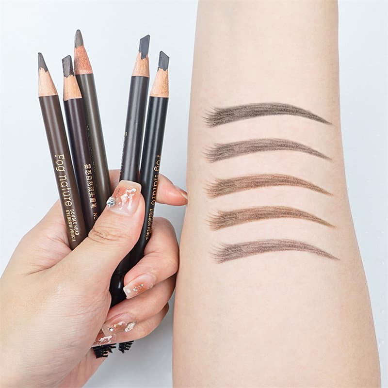 Haozhuang Knife-Cut Eyebrow Pencil Hard Core Wild Line Eyebrows Defined Waterproof Sweatproof Non-Smudging Natural Long-Lasting Eyebrow Pencil