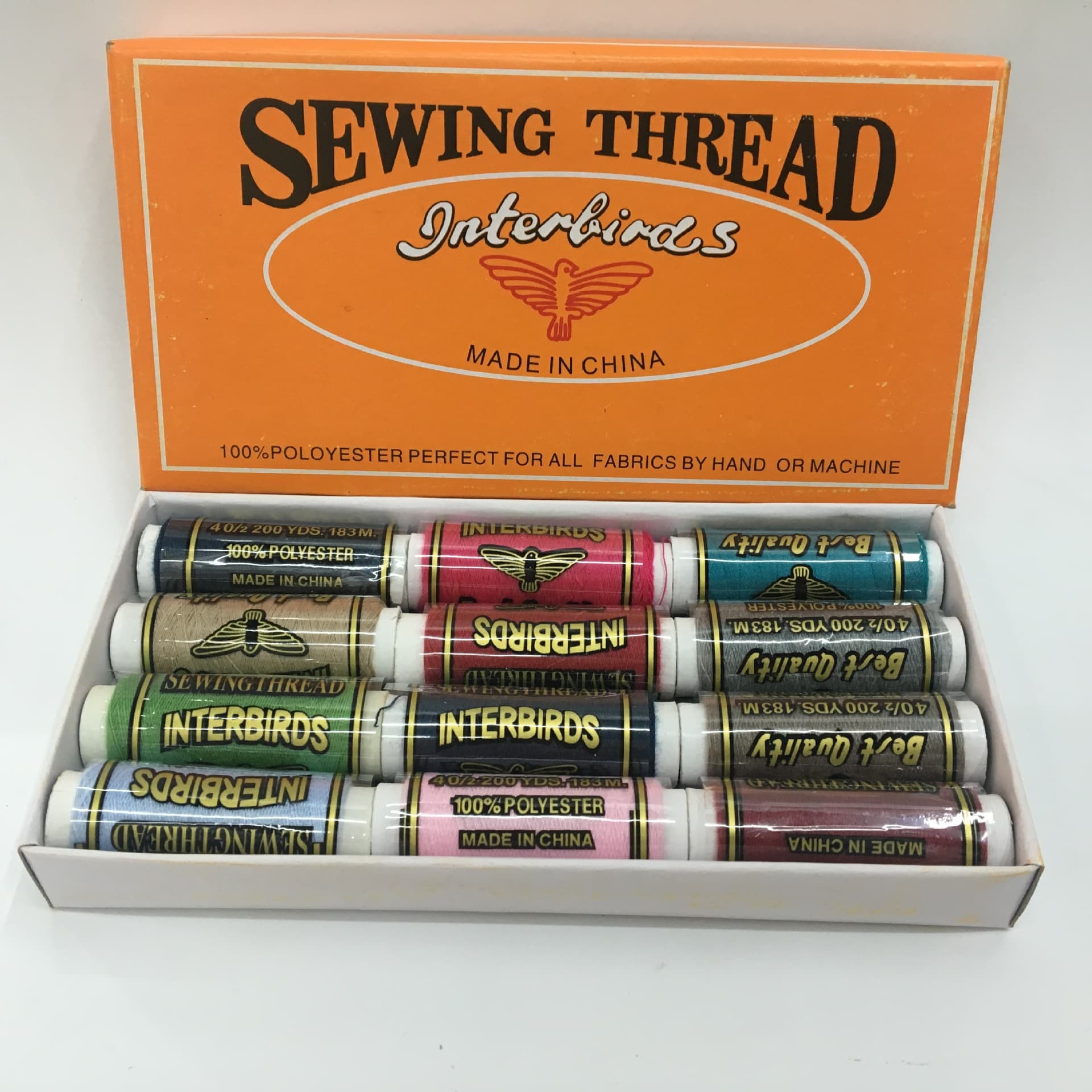 Yellow Box Sewing Thread DIY Handcraft Material 12 Colors Bird Logo Sewing Thread for Embroidery Needles Mainly Sold in South America
