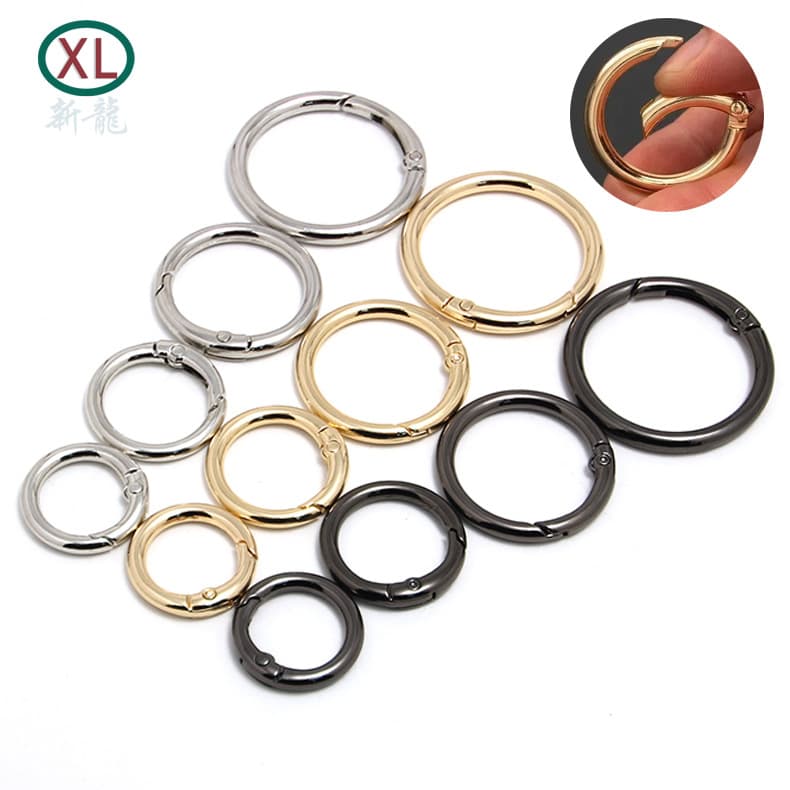 Hanging Galvanized Alloy Spring Ring Open Circle Keychain, Bag Decoration Accessories, Phone Case Card Ring Spring Buckle