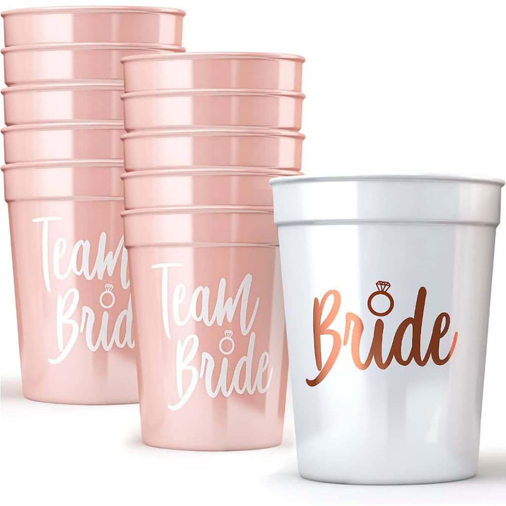 Bachelorette Party Bride Wedding Decoration Bride Plastic Cup Macaron Pink Team Bride Bridesmaid Cup