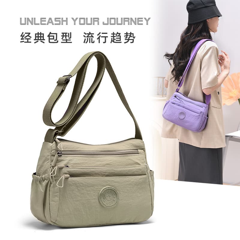 Korean style fashionable Oxford cloth women's bag multi-layer large capacity shoulder crossbody bag waterproof bag middle-aged cloth art lady