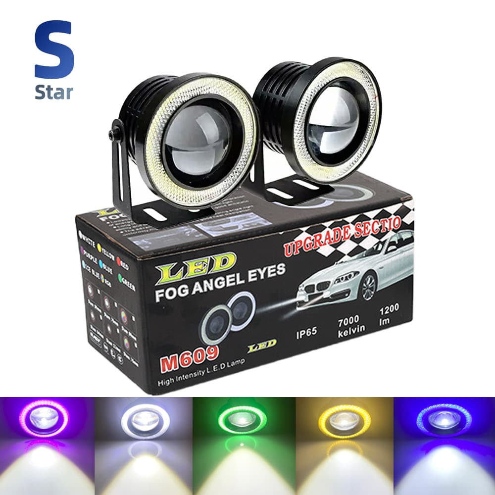 Factory Direct Car LED Fog Light COB Lens Angel Eye 2.5/3/3.5 Inch Fog Light Fish Eye Modified Daily