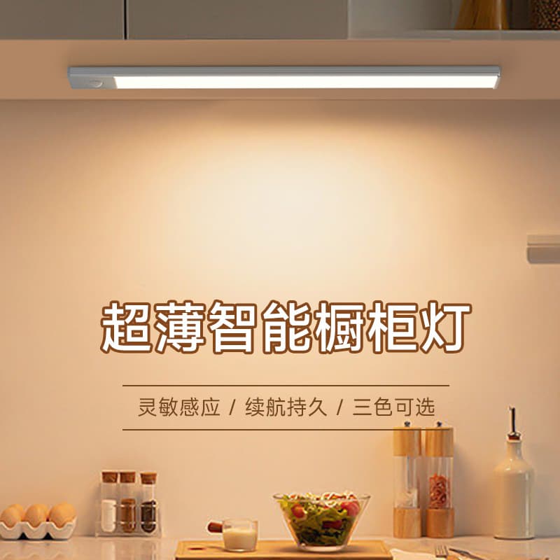 LED Cabinet light with rechargeable human body induction kitchen wardrobe wine cabinet light bar magnetic suction shoe cabinet wireless self-adhesive