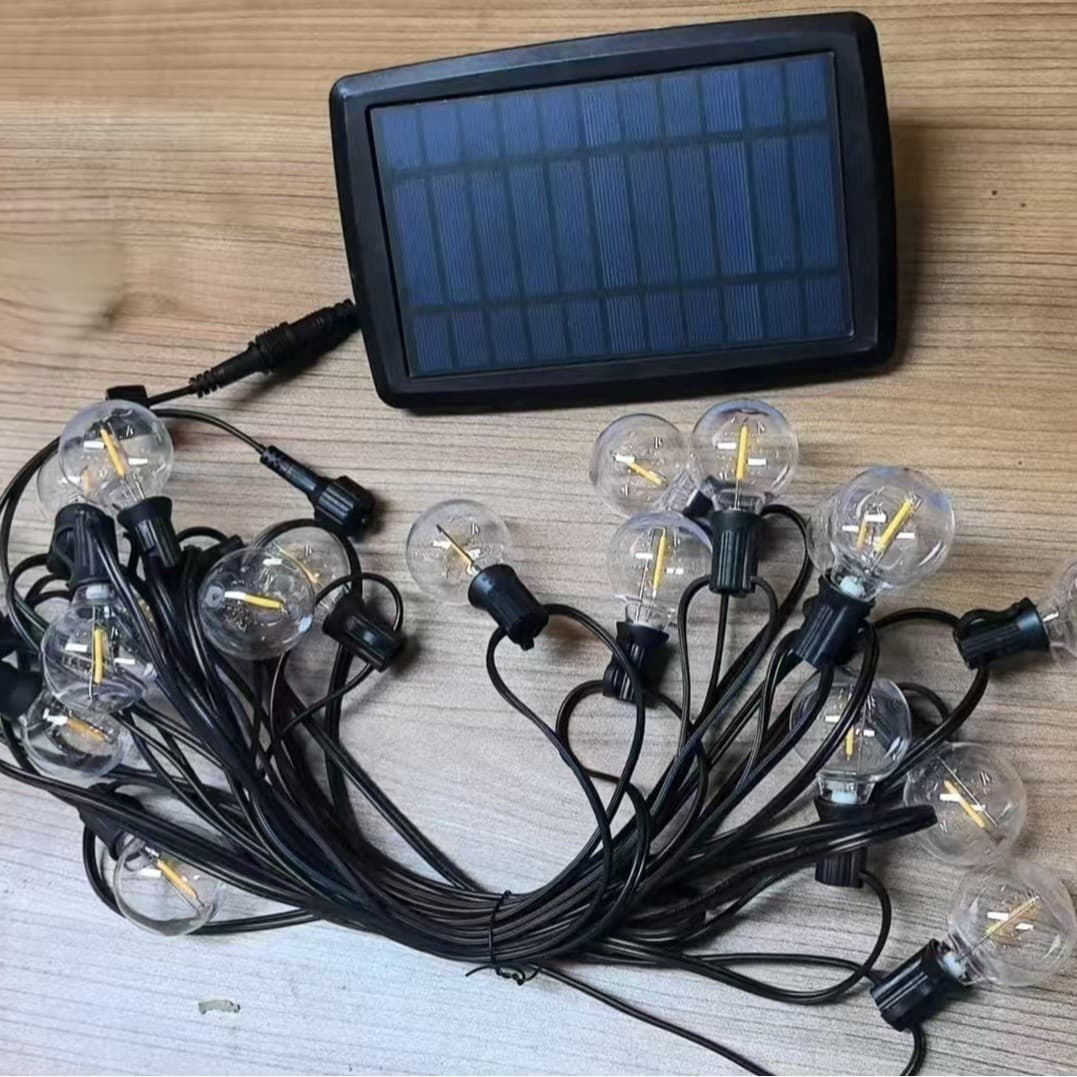 Factory Direct Supply Solar G40 String Lights Outdoor Garden Decoration Christmas Wedding Festival Camping LED String Lights Party