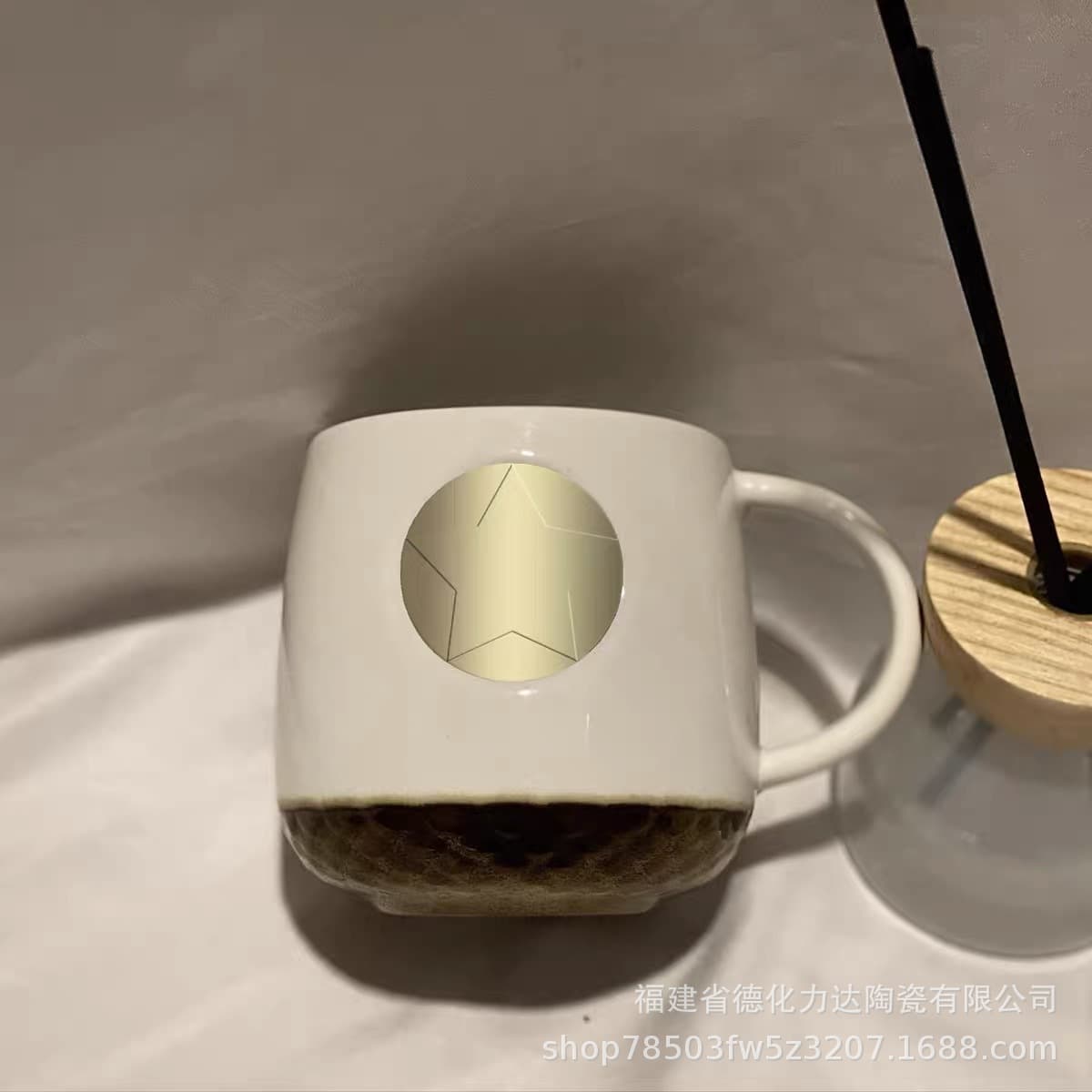 Hot Selling Starbucks Ceramic Mug Gift Set with Custom Logo Printing Coffee Cup Office Drinking Cup Factory Wholesale