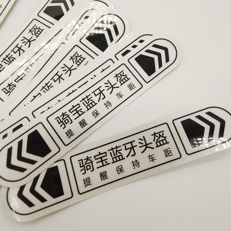 Custom Personalized Helmet Stickers with Silver Reflective Printing, High-Brightness, Waterproof, and Sunproof Adhesive