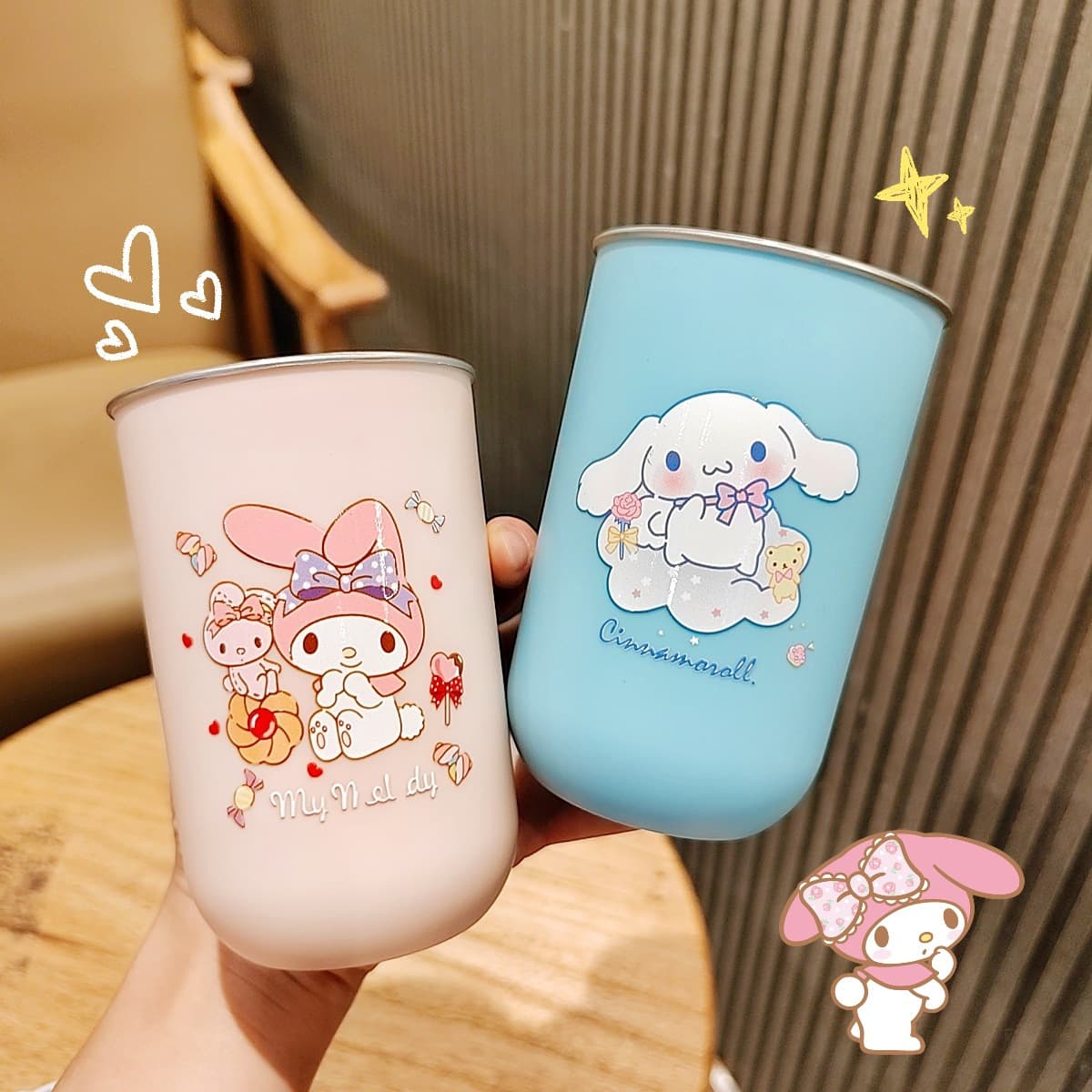 Food grade 304 stainless steel water cup, brushing cup, mouthwash cup, children's household cute cartoon wash cup, dental cylinder