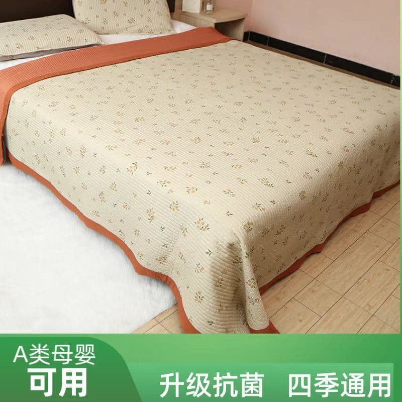 Large Size Mother-And-Baby Washed Cotton Bed Cover Three-Piece Set Princess Style Tatami Thickened Bed Sheet Bedspread Four-Season Foreign Trade Version