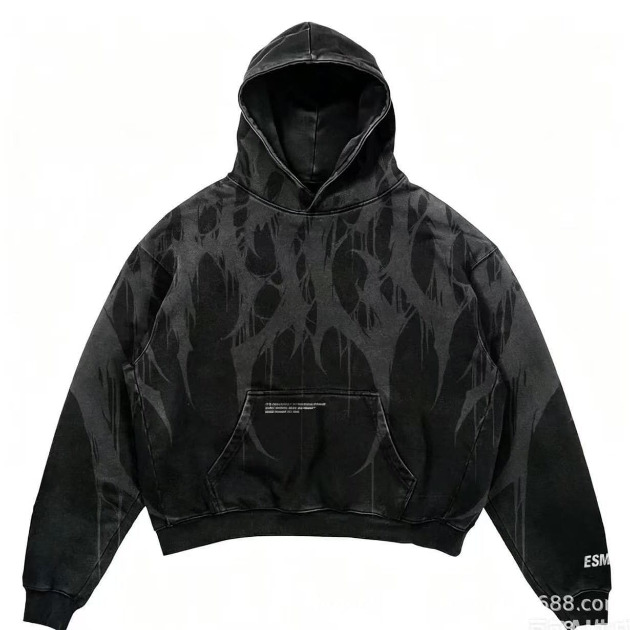 26 Cross-border New American High Street Streetwear Hip-Hop 3D Digital Print Hooded Pullover Sweatshirt Unisex