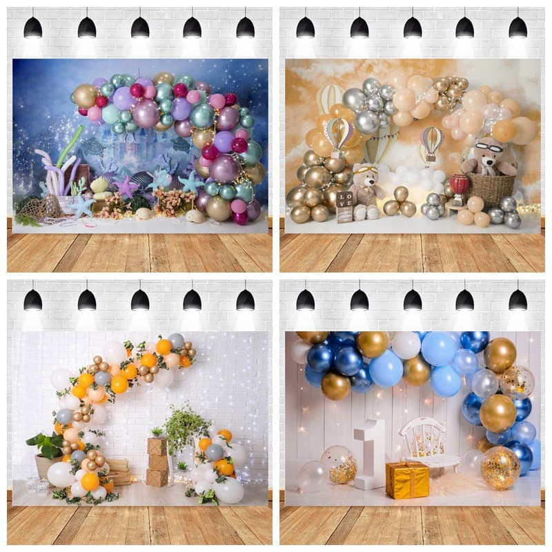 Baby's 100-Day Photo Colorful Balloon Birthday Scene Wall Cloth Foreign Trade Photo Material Photography Background Cloth