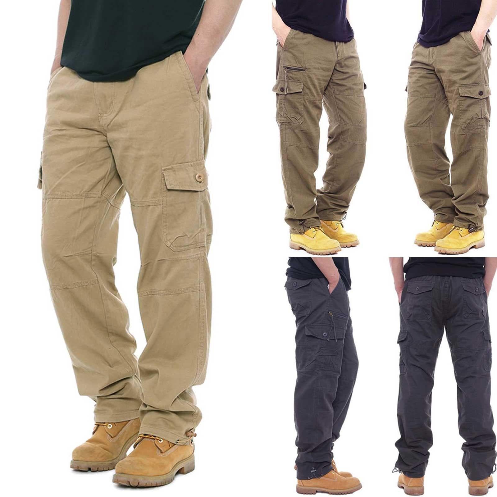 2026 cross-border men's summer solid color versatile multi-pocket tactical pants quick-drying wear-resistant handsome overalls wholesale