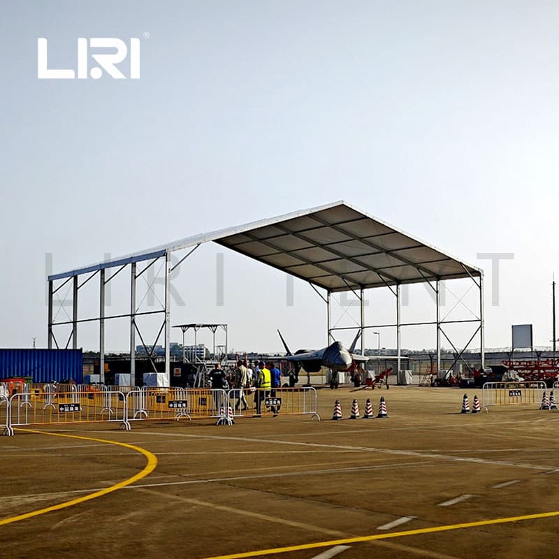 Zhuhai Airshow Tent, Prefabricated Aluminum Hangar, Temporary Hangar Tent, Demountable Aircraft Shelter, Drone Hangar