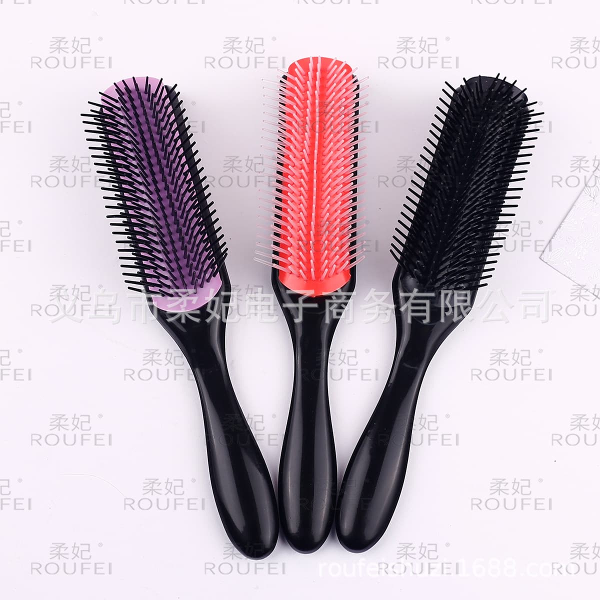 Cross-Border Hot Selling Nine-Row Comb Hair Dryer Styling Comb Wholesale Black Home Hair Smoothing Comb Massage Comb