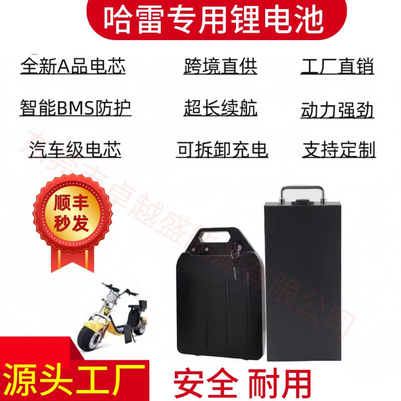 Manufacturer wholesale 60V20ah waterproof shell 18650 power lithium battery pack removable Harley electric vehicle battery