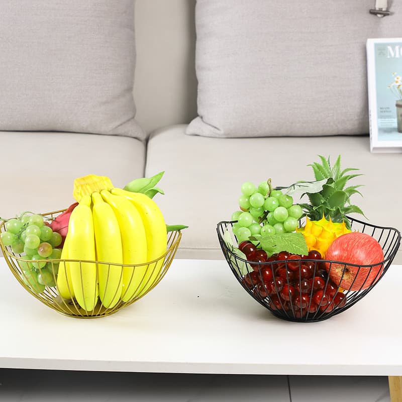 Creative Fruit Plate Living Room Coffee Table Household Unique Internet Celebrity Ins Modern Snack Fruit Basket Storage Basket Simple Iron Art