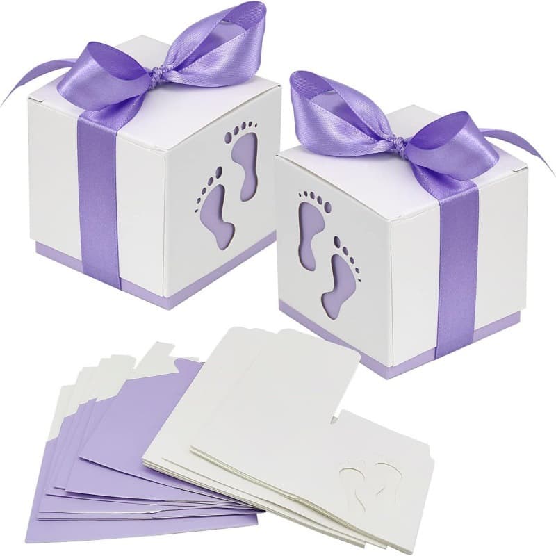 Cross-border popular small baby footprint gift box children's birthday baby shower wedding party candy box