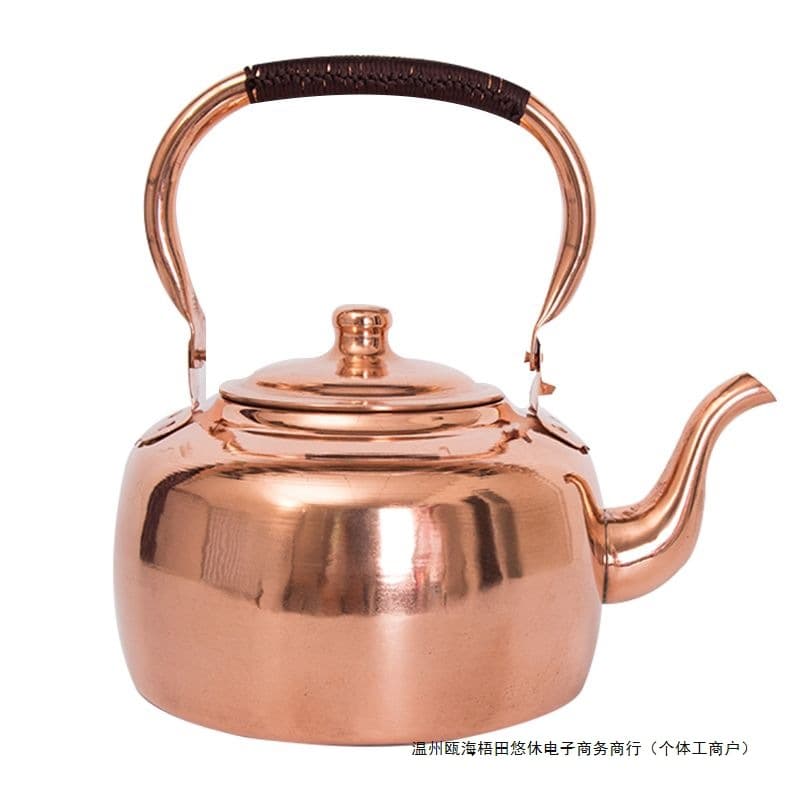 Pure Copper Teapot Copper Kettle Purple Copper Kettle Large Copper Kettle Tea Brewing Copper Kettle Water Boiling Copper Kettle Hot Pot Soup Refill Kettle Engraved Pattern