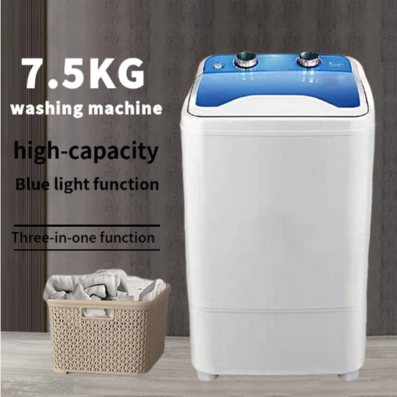 Cross-border 7.5KG High-Capacity Mini Washing Machine and Shoe Washing Combo, Supports Single Washing Machine