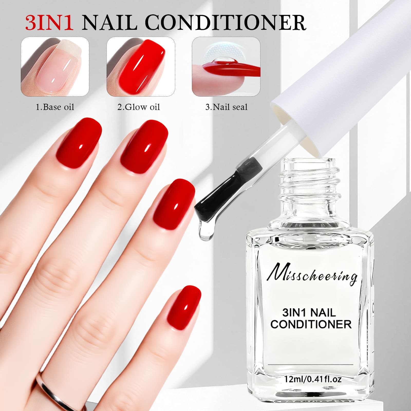 Cross-border supply Nail Care 3-in-1 Base Coat, suitable for daily nail care, can prevent nail breakage and improve adhesion