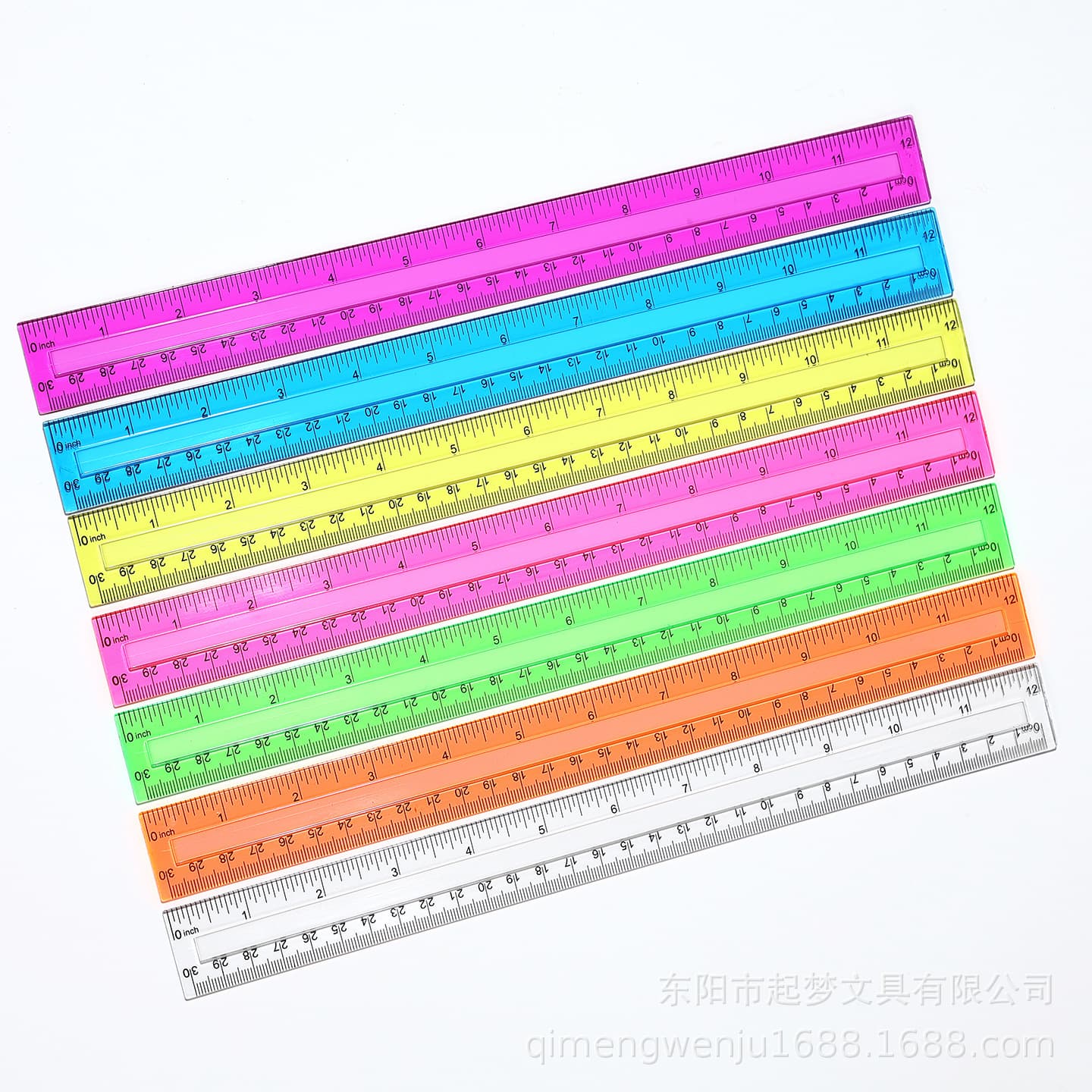 30cm ruler grooved plastic ruler color transparent ruler plastic ruler 30cm color ruler