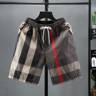 Grid Shorts for Men Youth Casual Beach Shorts Summer New Trendy Fashionable Shorts