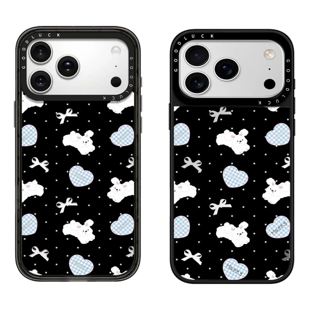 C-House Heart Bow Happy Dog Magnetic Phone Case for iPhone 17 Pro Max / 16 / 15 / 14 Influencer
