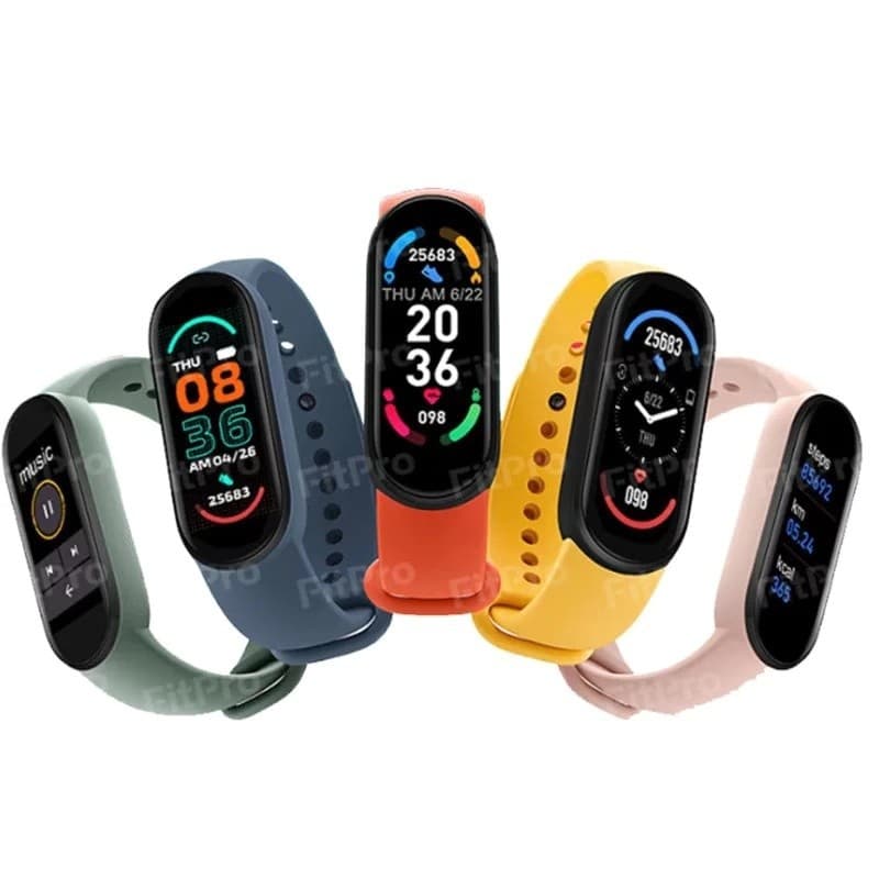 The new M6 smart bracelet is a Bluetooth electronic wristband that tracks steps, monitors heart rate, blood pressure, and blood oxygen levels. It's a new cross-border product.