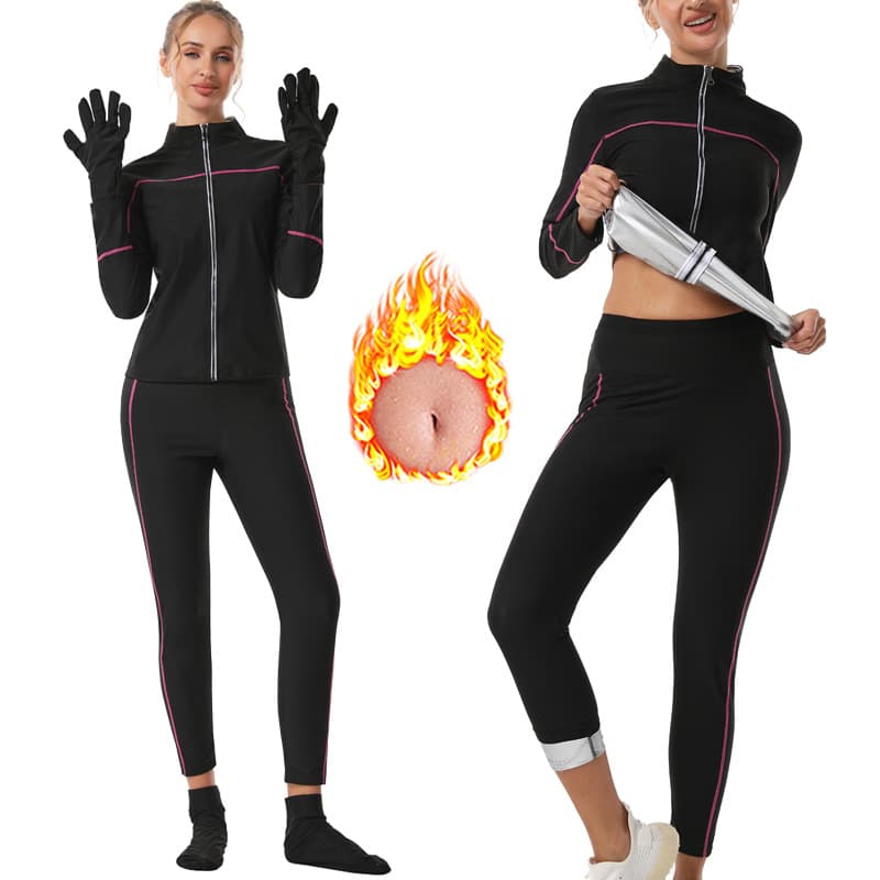 Women's Sweat-Inducing Suit Cross-Border Training Sports Fitness Sauna Long-Sleeved Pants Set Casual Moisturizing High-Neck Shapewear