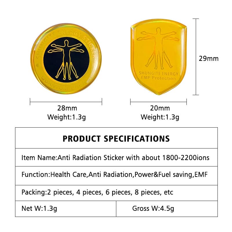 New Round Dual-Person Silicone Anti-Radiation Energy Phone Sticker Shield-Shaped Laser Energy Phone Sticker Can Be Used as Design Draft