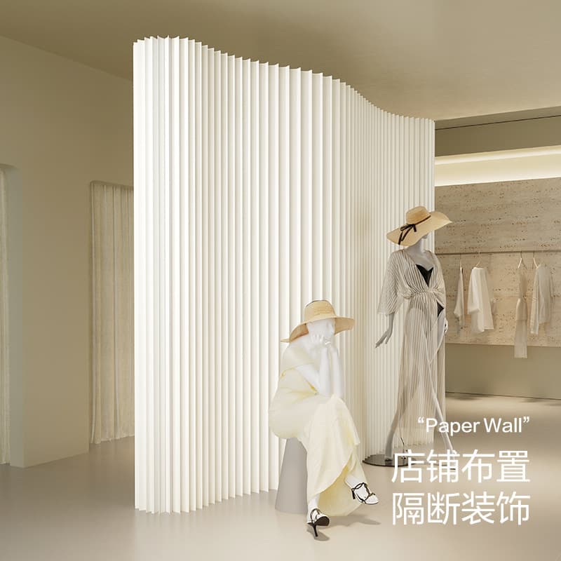 Creative Art Paper Screen Exhibition Hall Partition Folding Mobile Paper Wall Pull-Open Ready Easy Background Wall Setup