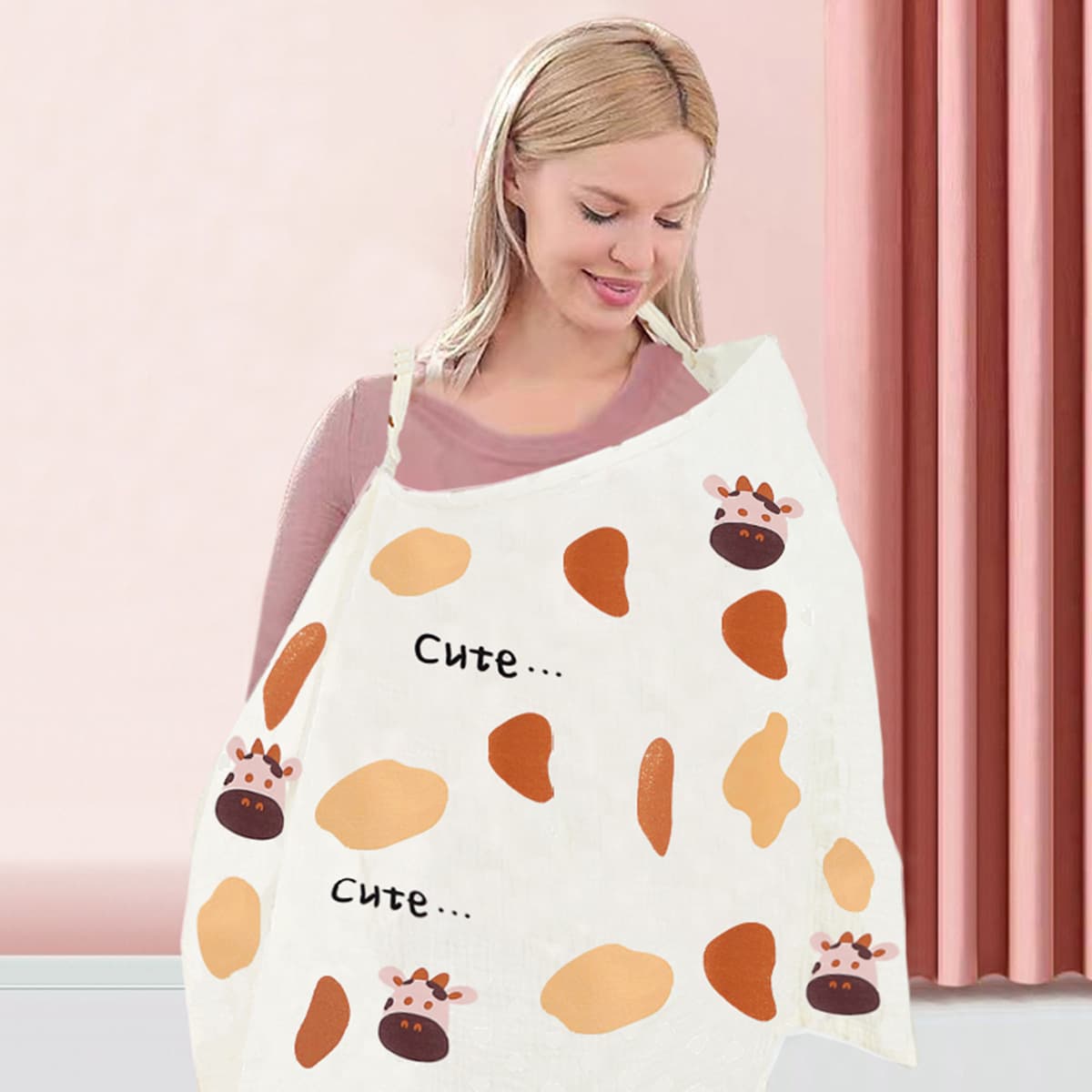 Pure cotton breathable out-and-out breastfeeding shame cover, anti-exposure breastfeeding fig leaf, nursing towel, multi-functional stroller cover