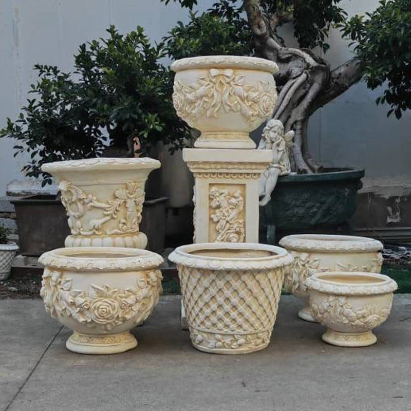 European Large Planter Fiberglass Outdoor Creative Succulent Pot Home Bonsai Vintage Balcony Decoration