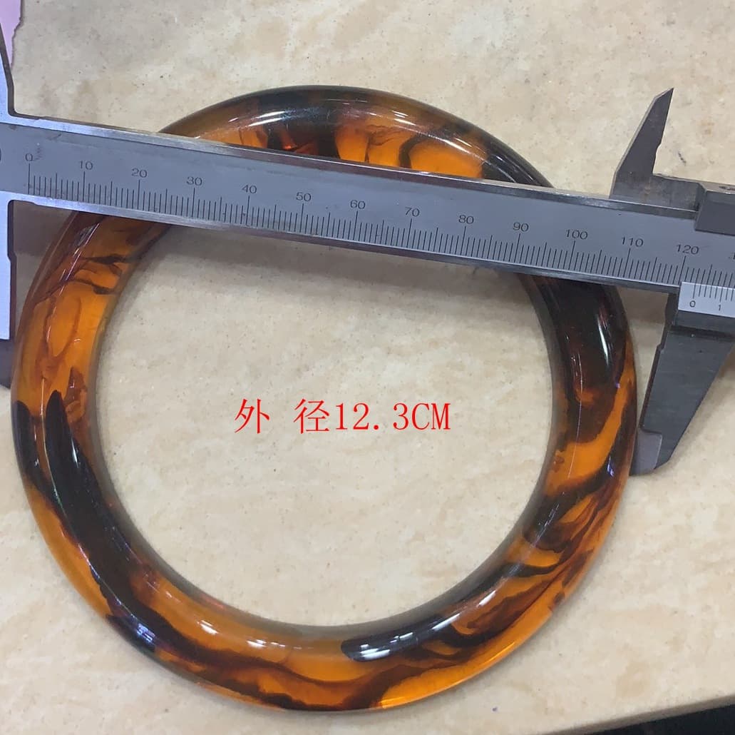 DIY Resin Handle Tortoiseshell Round Flat Bottom Handbag Resin Handle Pet Resin Bracelet