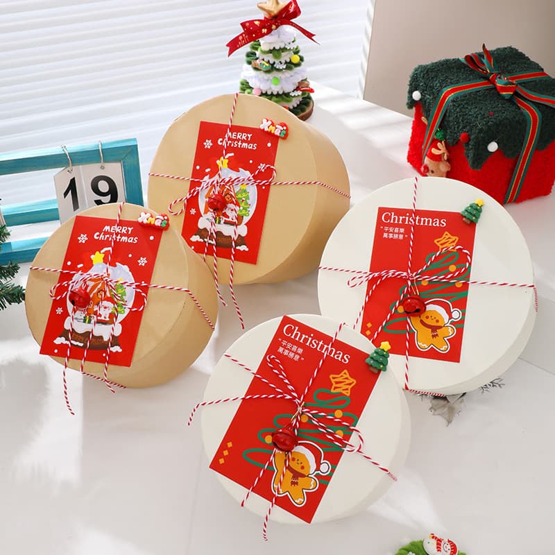 Christmas Round Gift Box for Baking, Holiday Gift Packaging, Aromatherapy Ornament, Practical Gift Set Box