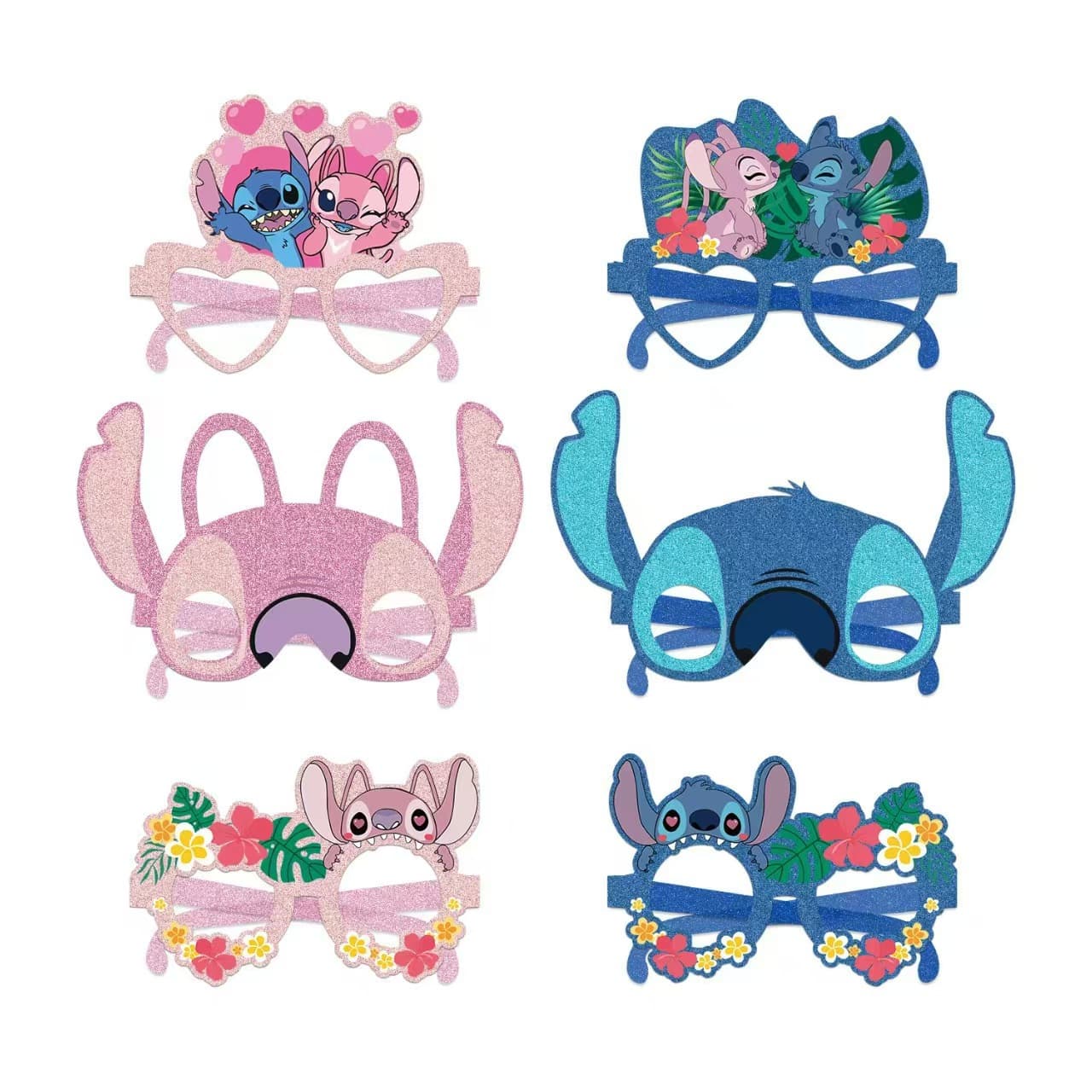 Cartoon Pink Stitch Angie Birthday Party Decor Glasses Inside Out Ice and Snow Mickey Glasses